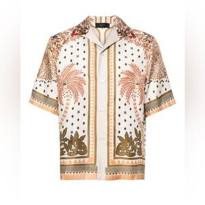 Amiri Palm Tree Silk Bowling Shirt